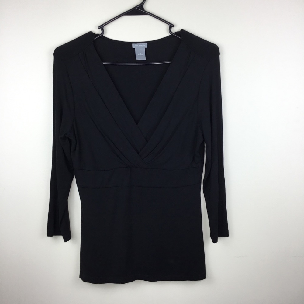 Ann Taylor Deep V Neck 3/4 Sleeve Empire Waist S